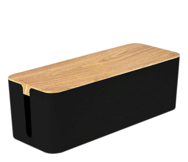 MOZOS Organizer na kable i listwy Czarny Drewno KBO-BK-WOOD - 1095142 - zdjęcie